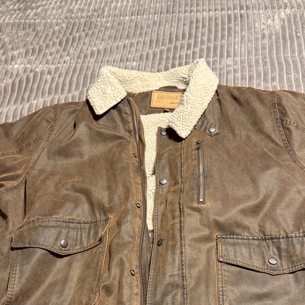 Outback Men's Distressed Brown Field Jacket
